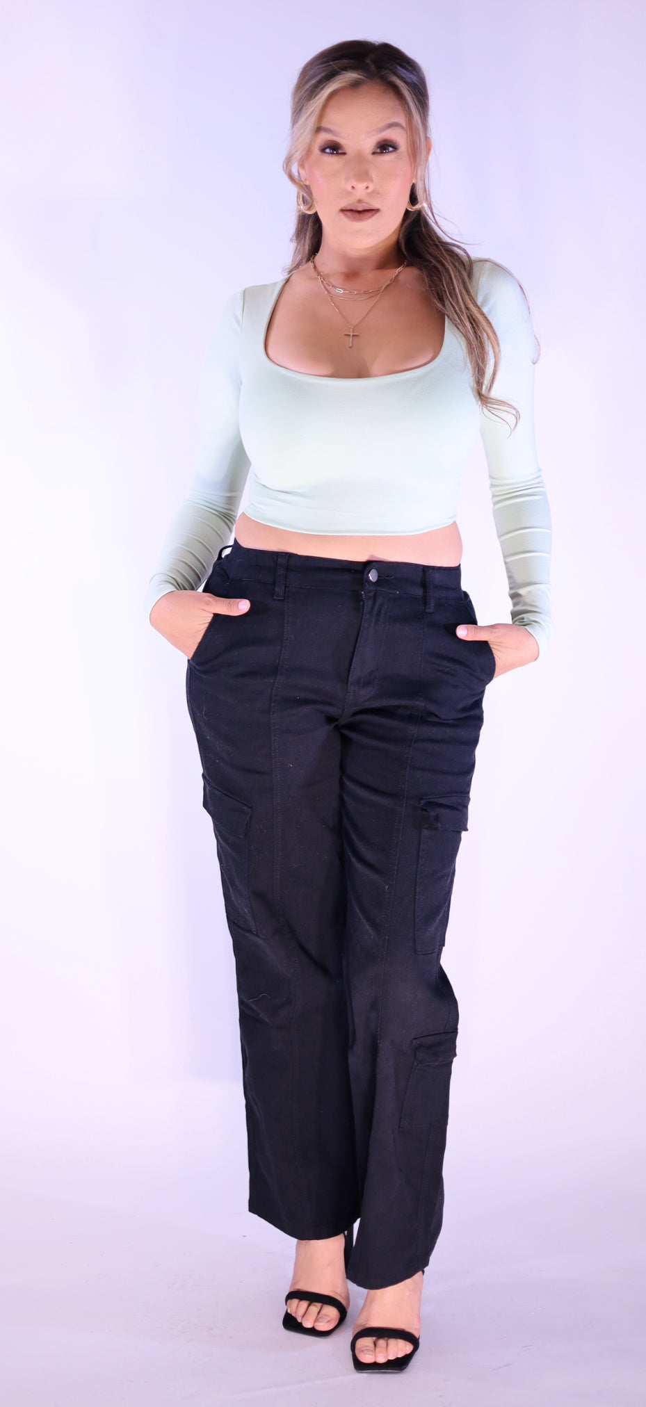 Tulip Babe Long Sleeve Crop Top
