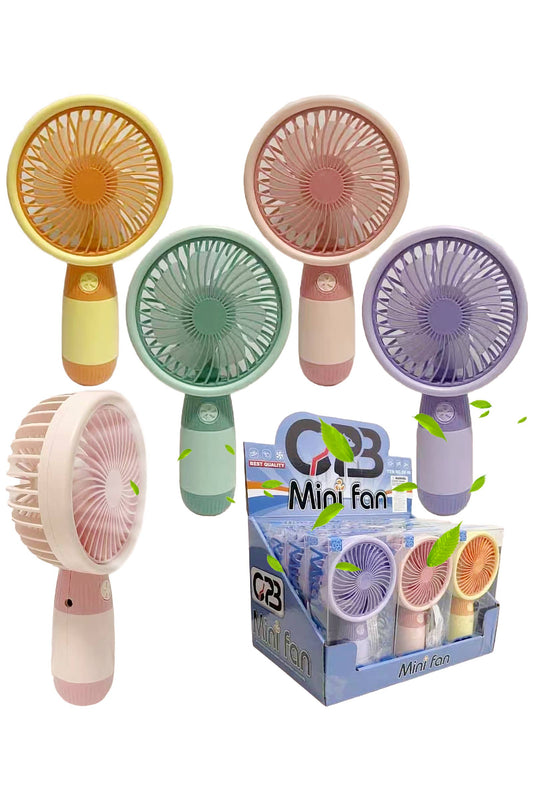 Pastel Matte Handheld Electric Fan W/ Display Box