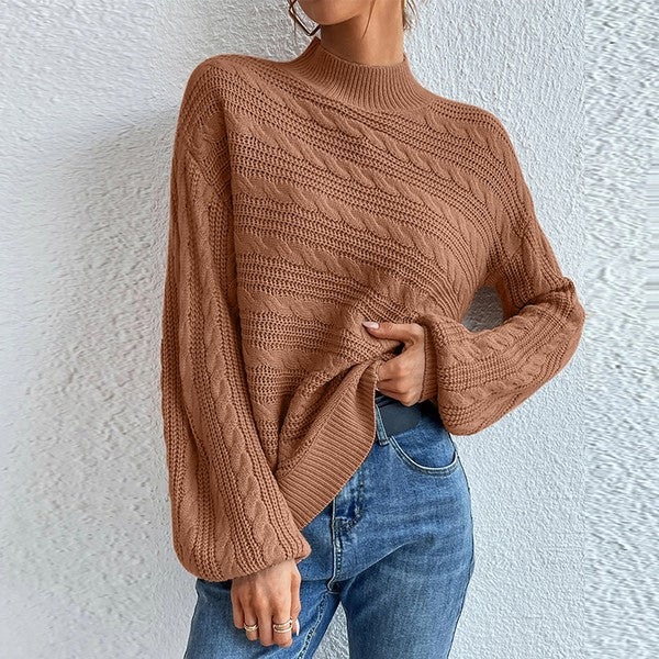 Women's Long Sleeve Mock Neck Sweater